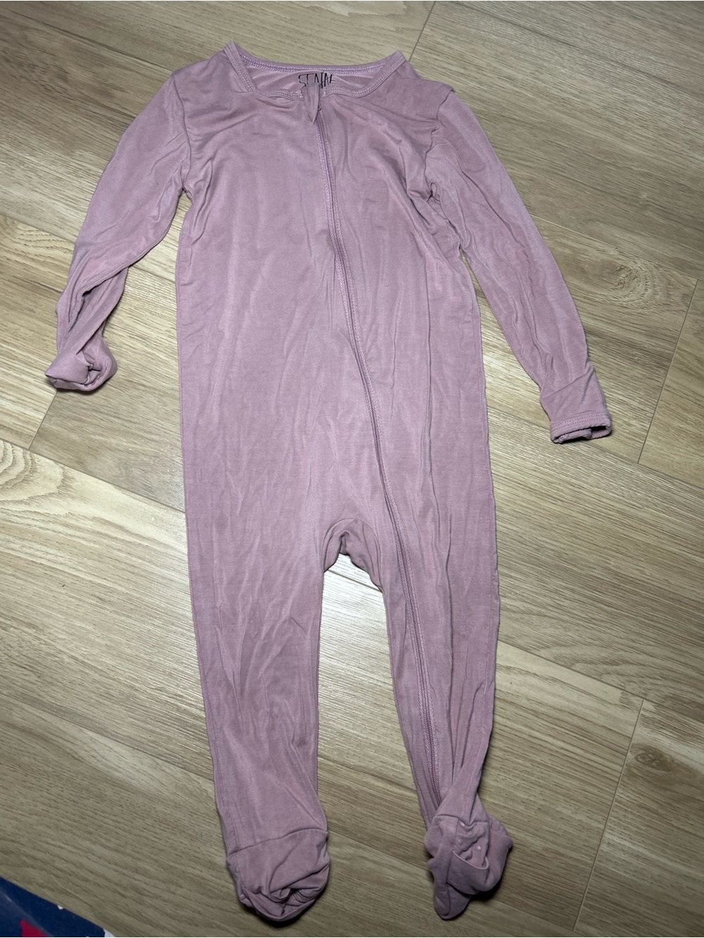Classic Mauve Zip-Up Footed One-Piece for Kids